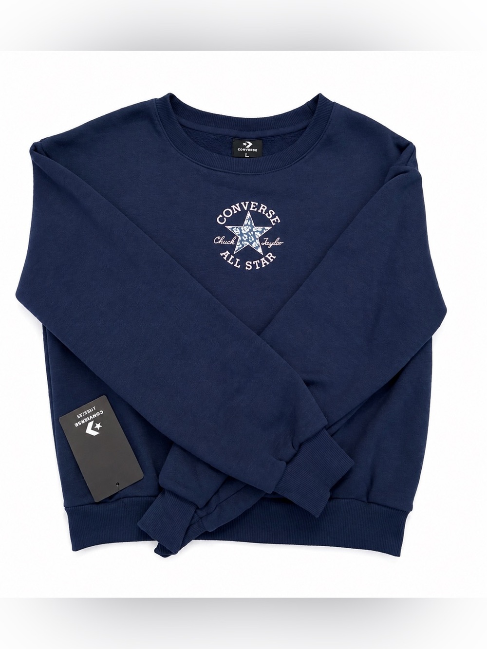 NWT Converse All Star Navy Crewneck Sweatshirt Large